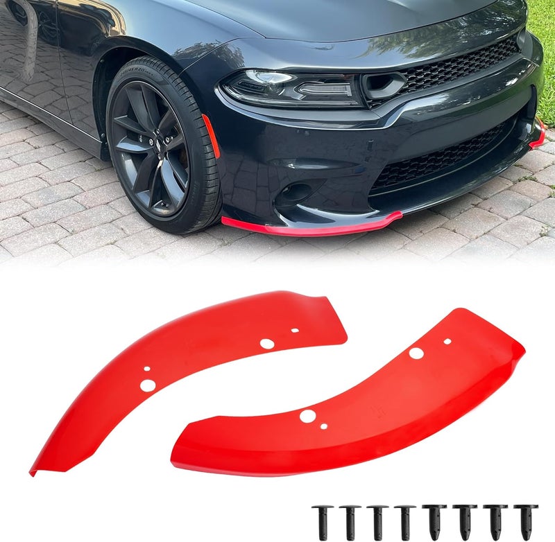TENGBASE Dodge Charger Front Lip Spoiler Splitter for 2015-2024, Red Front Bumper Lip Kit Compatible with Charger SRT 392/Scat Pack/RT/GT - Image 1